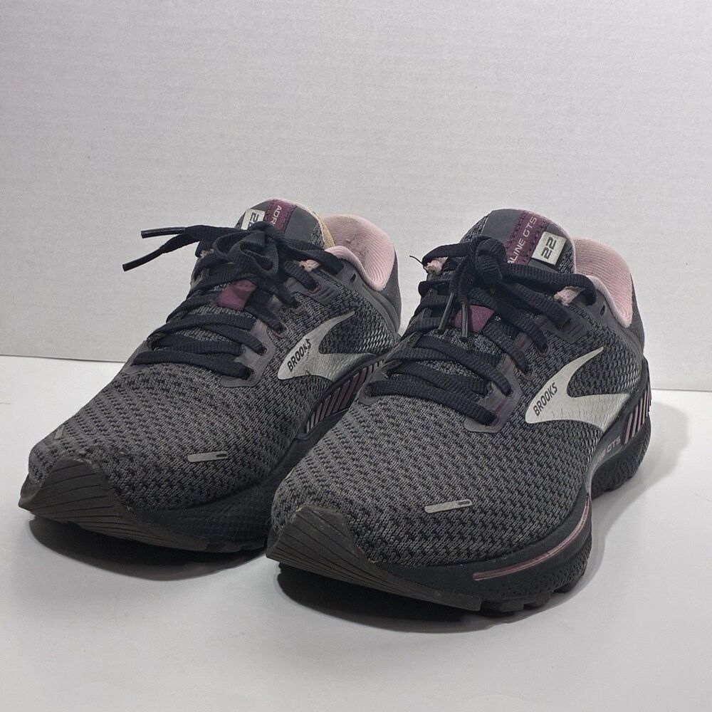 Brooks Adrenaline GTS 22 Women’s Size 8.5 B Gray Pink Running Shoes Sneakers